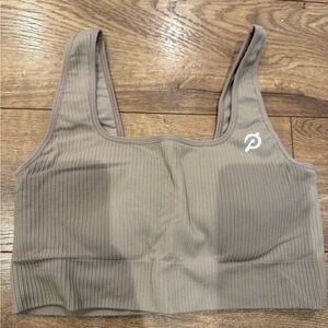 Peloton Ribbed Sports Bra - Taupe